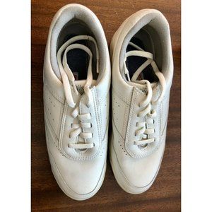 VG Rockport PROWALKER Women's‎ 6M White Leather Walking Oxfords Shoes Sneakers